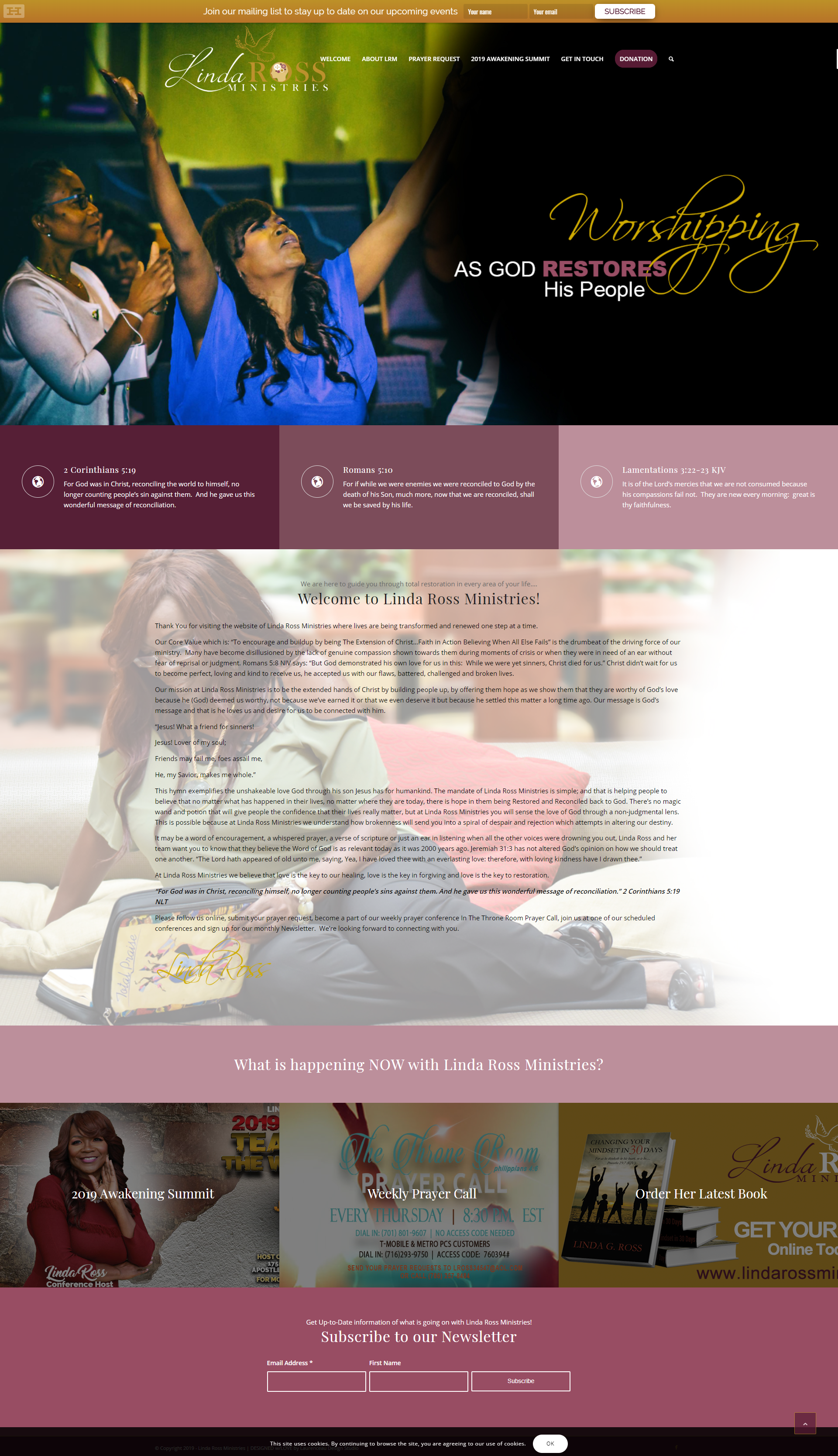 Linda Ross Ministries Page Layout